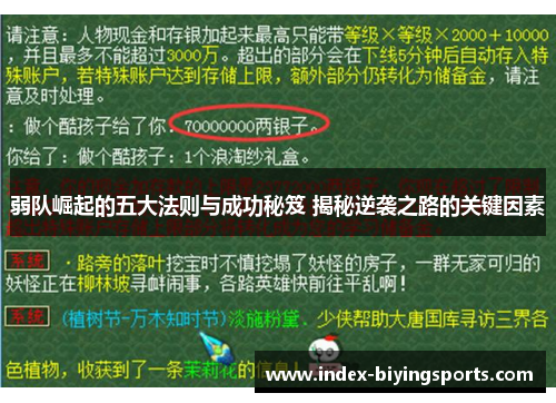弱队崛起的五大法则与成功秘笈 揭秘逆袭之路的关键因素