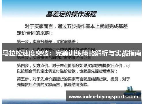 马拉松速度突破：完美训练策略解析与实战指南